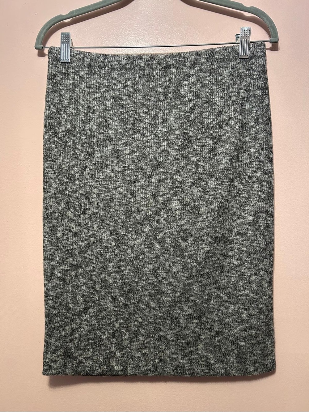 Express Heathered Gray Knit Pencil Skirt